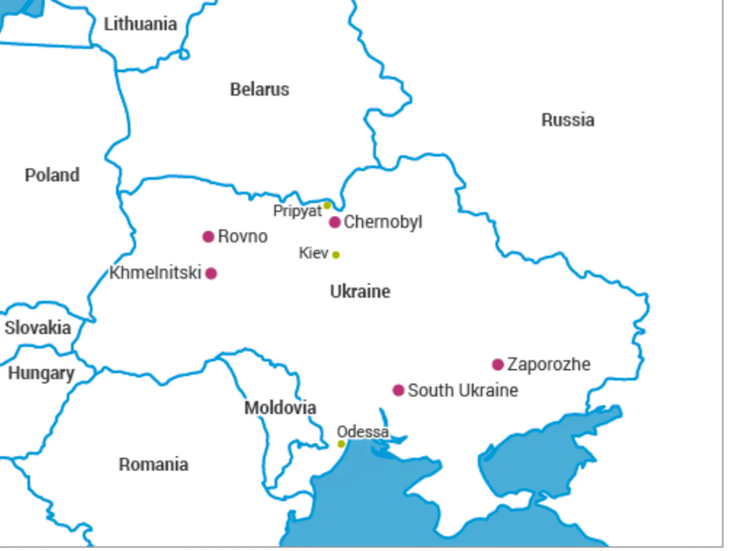 Чернобыль карта украины с областями и городами на русском языке